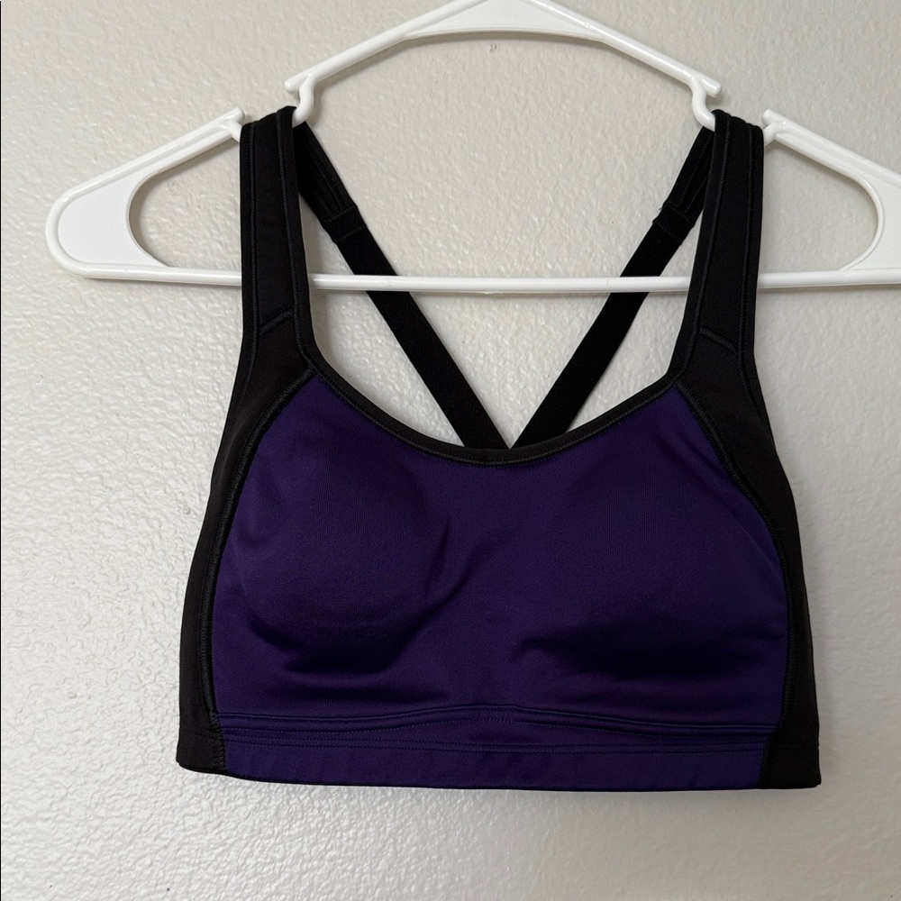 Women's Purple and Black Sports Bra
